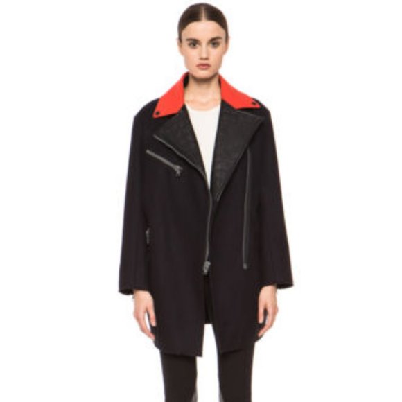 Rag & Bone Turner Color Block Wool Blend Coat Sz XS